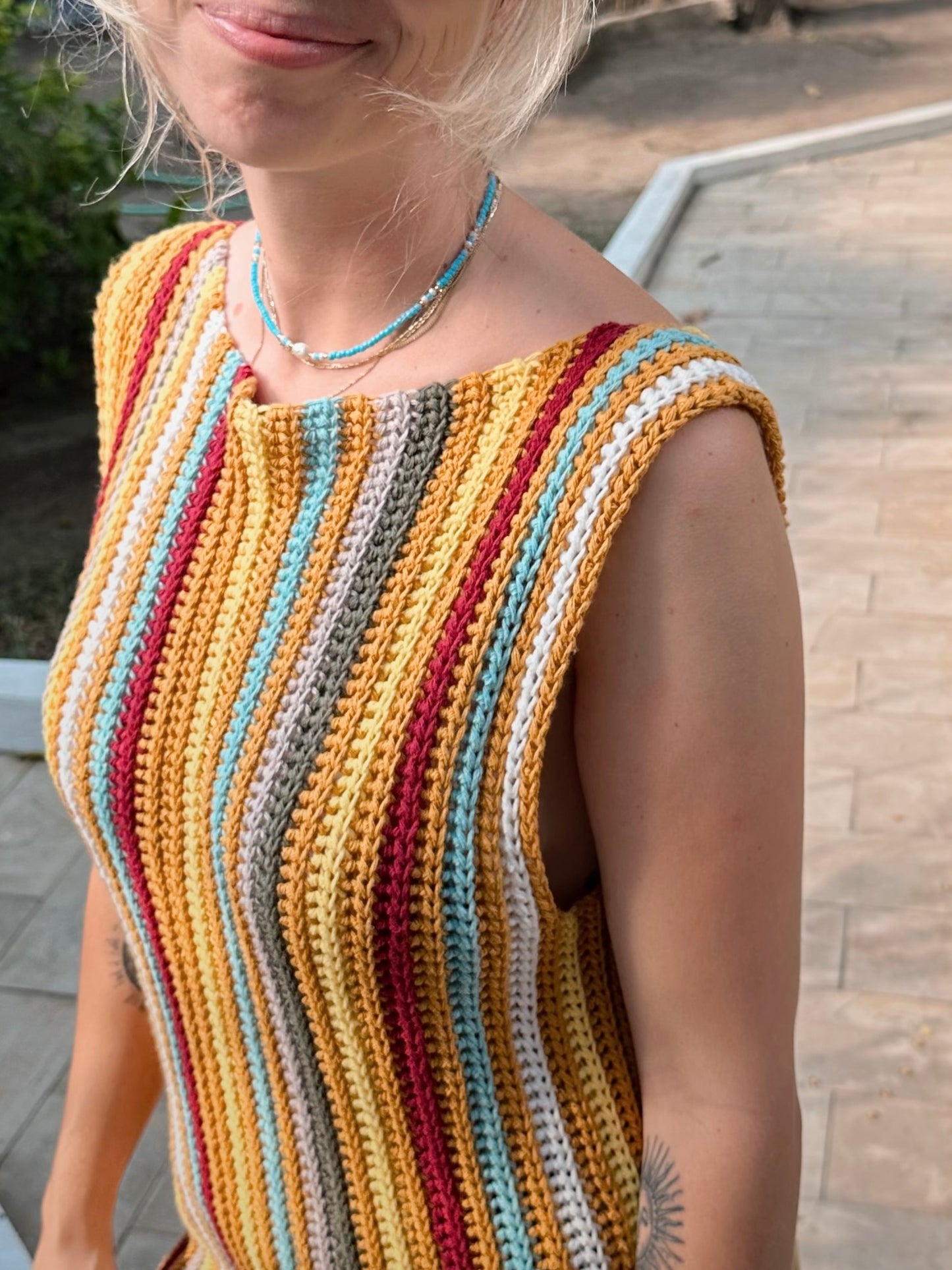 THE FUNKY FRINGES TOP/DRESS crochet pattern Caroline Zuschlag THE FUNKY FRINGES TOP/DRESS crochet pattern Caroline Zuschlag